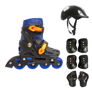PATINS INLINE AJUSTÁVEL RADICAL + KIT PROTEÇÃO COMPLETO