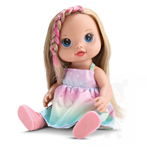 BONECA LOIRA CABELO COLORIDO BUDDIES HAIR FAZ XIXI NA/FRALDA